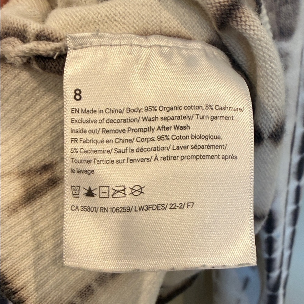 lululemon athletica White and Grey Tie-Dye Crewneck Sweater Sz 8 - Picture 6 of 7